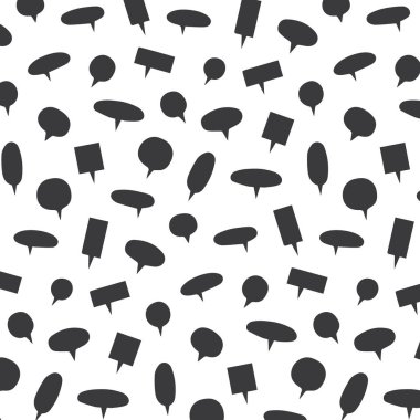 Boş konuşma baloncuklarının elle çizilmiş temsili çizimi. Soyut karalama duvar kağıdı.