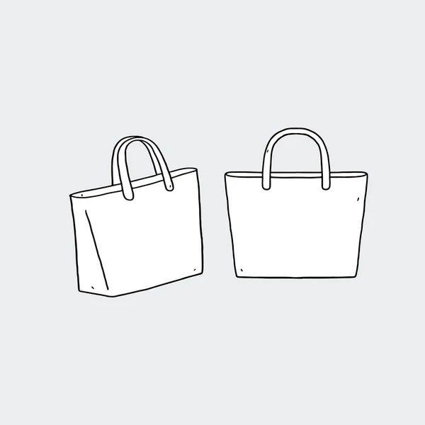 Ilustración Vectorial Dibujada Mano Bolsa Blanco — Vector de stock