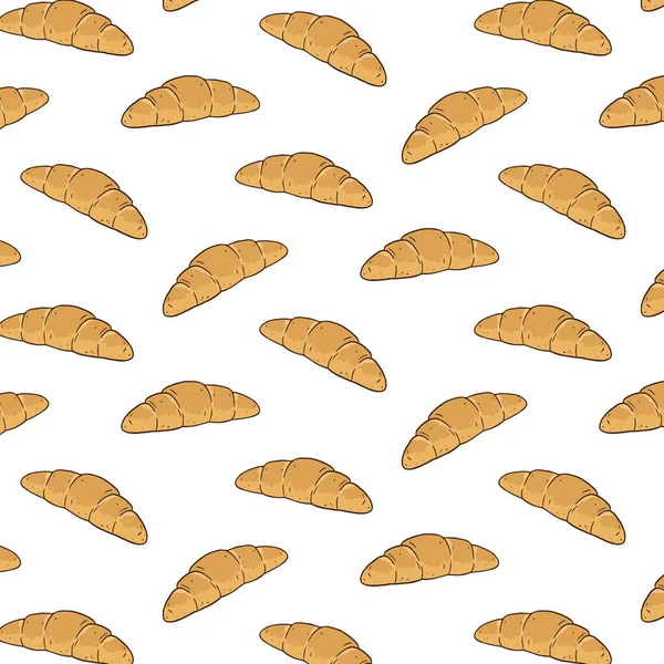 Kruvasan desen vektör çizim el çekilmiş