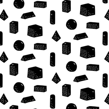 Geometrik şekil deseninin el çizimi vektör çizimi. Soyut karalama duvar kağıdı.