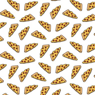 Çizgi film tarzında pizza kalıbının el çizimi vektör çizimi