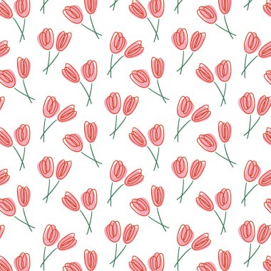 Çiçek deseninin el çizimi vektör çizimi. Satır sanatı.