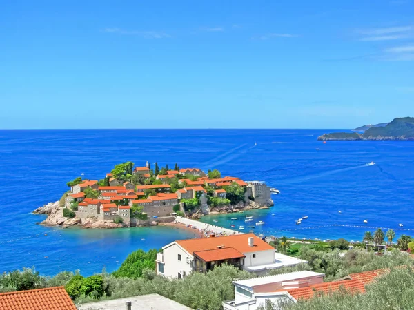 Sveti Stefan Small Islet Resort Montenegro Balkans Adriatic Sea Europe — Stock Photo, Image