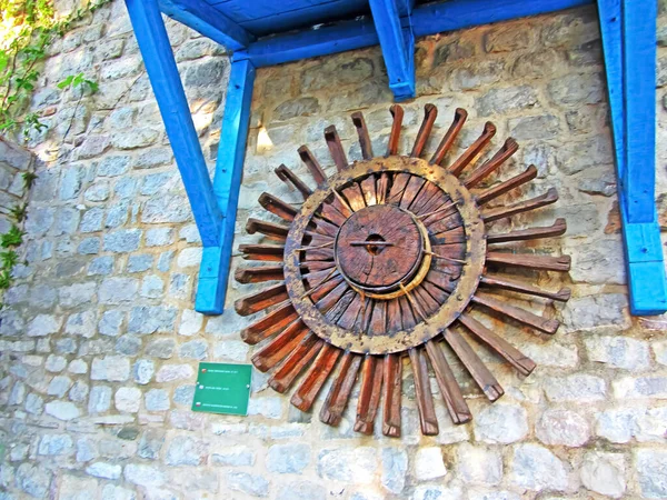 Calnic Medieval Fortress Wooden Wheel Wall Fortress Img — стокове фото