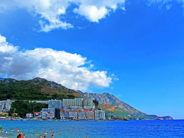 Costa Montenegro Costa Rochosa Com Praias Mar Adriático Num Dia — Fotografia de Stock