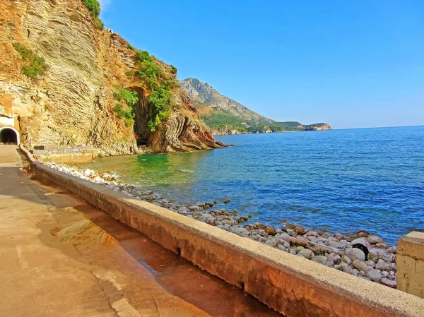 Kust Van Montenegro Rotskust Met Stranden Aan Adriatische Zee Een — Stockfoto