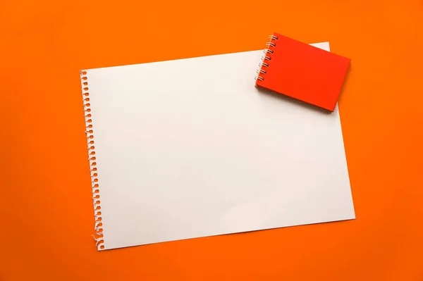 Blank Sheet Paper Space Design Lettering Beautiful Orange Background Red — Photo