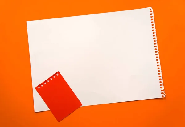 Blank Sheet Paper Space Design Lettering Beautiful Orange Background Red —  Fotos de Stock