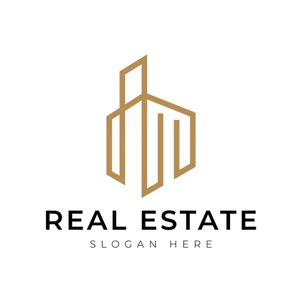 Real Estate Logo Design Vector Good Real Estate Construction Apartment — Stock Vector