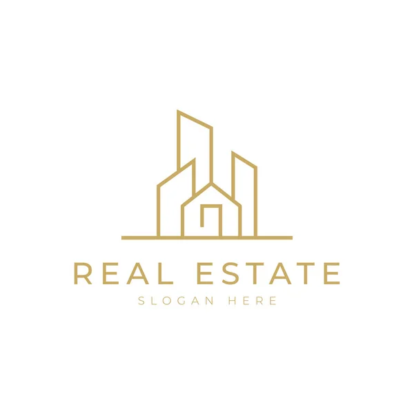 Real Estate Logo Design Vector Good Real Estate Construction Apartment — Stock Vector