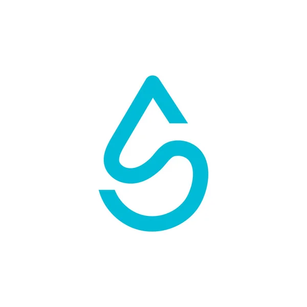 S harfi logo tasarım vektörü ile su damlaları.