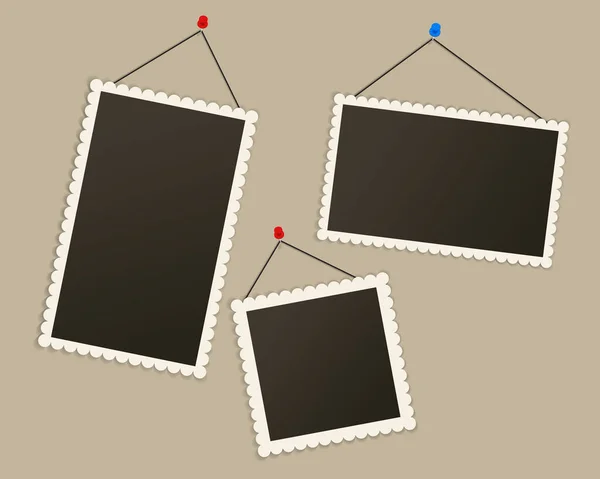 Realistický Fotorámeček Polaroidu Izolované Snímky Vinobraní Alfa Pozadí Prázdný Retro — Stockový vektor