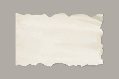 Yırtık kağıt, gerçek kahverengi kağıt. Gri arkaplanda yırtılmış ya da yırtılmış kağıt parçaları.