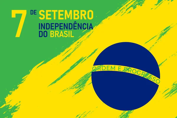 Drapeau Brésil Fête Nationale Conception Fête Indépendance Pour Célébration Brésilienne — Image vectorielle