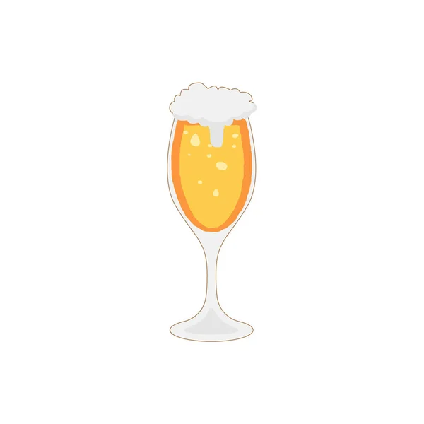 Glass Beer White Background Glass Beer Vector Illustration — Stock Vector