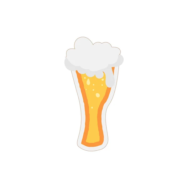 Ein Glas Bier Auf Weißem Hintergrund Glas Bier Vektor Illustration — Stockvektor