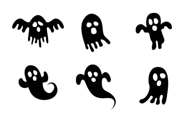 Conjunto Fantasmas Para Halloween Elementos Objetos Halloween Para Proyectos Diseño — Vector de stock