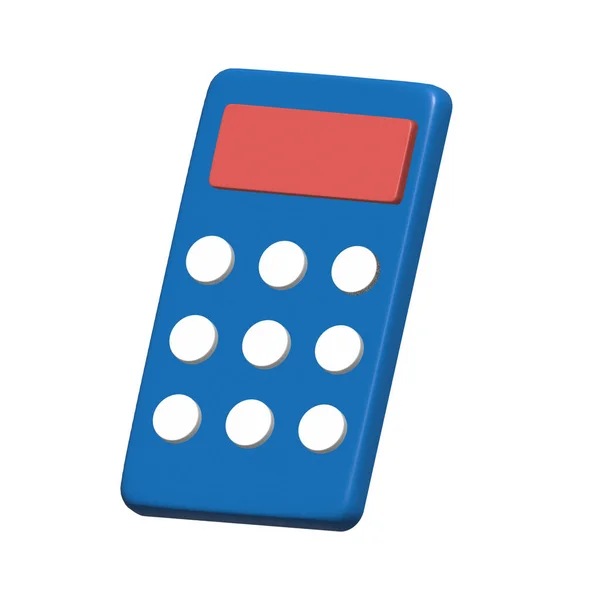 Rendering Blue Calculator Isolerad Bakgrund Minimal Räknemaskin Render Koncept Finansiell — Stockfoto