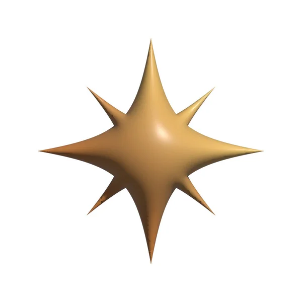 Minimální Hvězdný Symbol Izolovaný Bílém Pozadí Ikona Vykreslování — Stock fotografie
