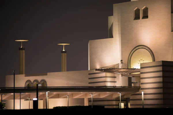 Doha Qatar Martie 2019 Vedere Noapte Muzeul Artă Islamică Din — Fotografie, imagine de stoc