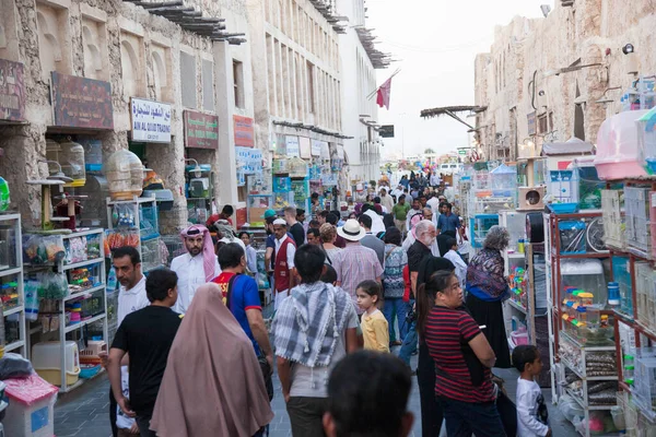 Doha Qatar Березня 2019 Вулиця Зоомагазинами Старому Ринку Souk Waqif — стокове фото