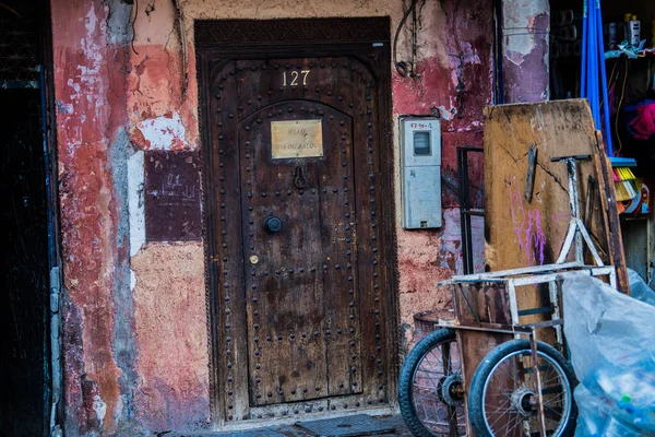 Marrakesh Morocco 2018 Old Main Entrance Door — 스톡 사진