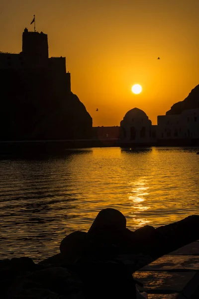Muscat Oman Maart 2022 Zicht Jalali Fortess Bij Zonsopgang Oude — Stockfoto
