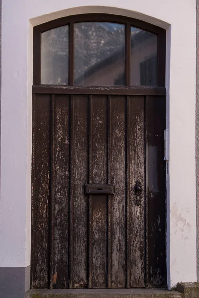 Antigua Entrada Principal Decorativa Puerta Madera —  Fotos de Stock