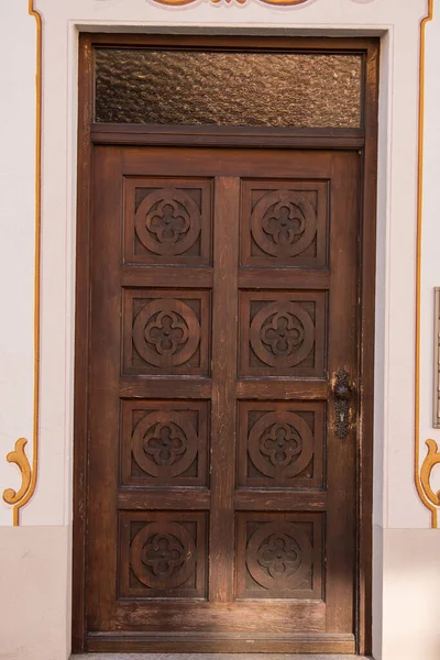 Antigua Entrada Principal Decorativa Puerta Madera — Foto de Stock