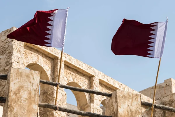 Doha Qatar Abril 2022 Old Market Souk Waqif Decorado Con —  Fotos de Stock