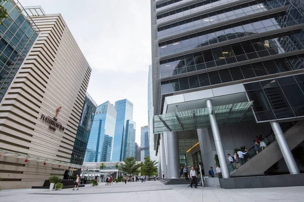 Singapore City Singapur Septiembre 2019 Vista Panorámica Baja Rascacielos Modernos —  Fotos de Stock