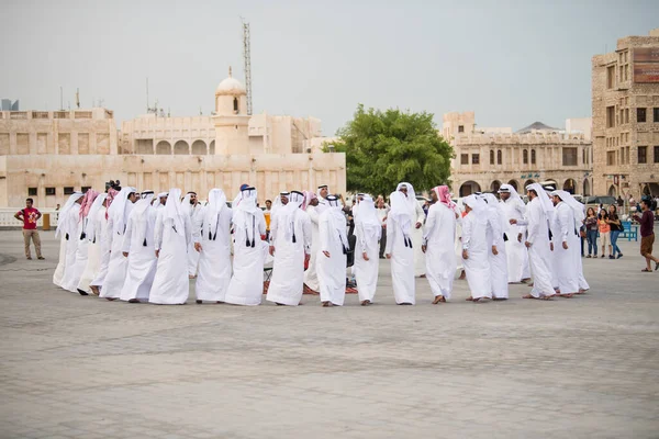Doha Qatar March 2019 Performance Traditional Qatari Music Dance Performed — ストック写真