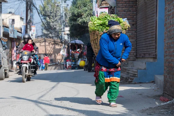Katmandu Nepal April 2019 Grönsakshandlare Gatan Katmandu — Stockfoto