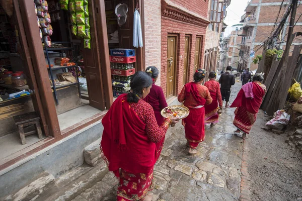 Katmandu Nepal April 2019 Hinduerna Utför Religiös Ritual Genom Att — Stockfoto