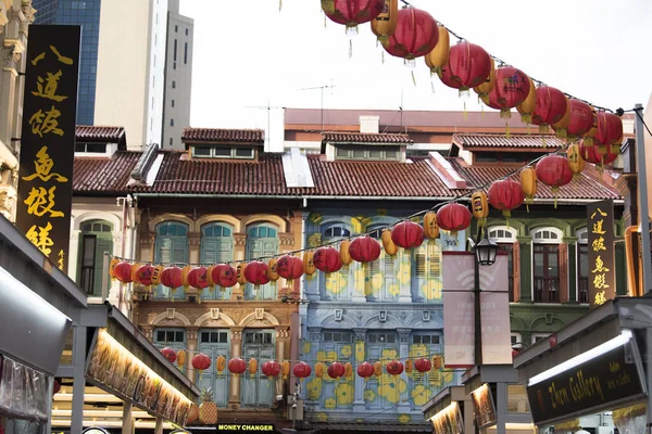 Singapura Setembro 2019 Chinatown Singapura Decorado Com Lanternas Chinesas Para — Fotografia de Stock