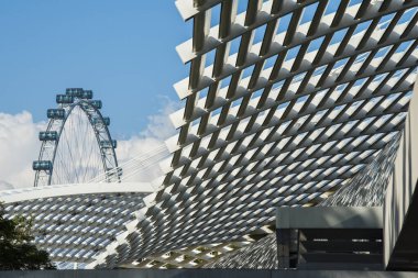 Singapur, Singapur-Eylül 08.2019: Singapur 'un modern mimarisine bakın.