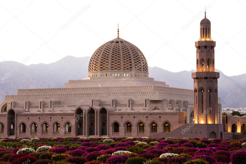 Muscat,Oman - March 05,2019 : View on Sultan Qaboos grand mosque in Muscat.