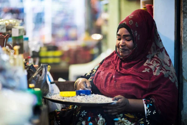 Muscat Oman Marzo 2019 Mercanti Nei Negozi Del Centro Storico — Foto Stock