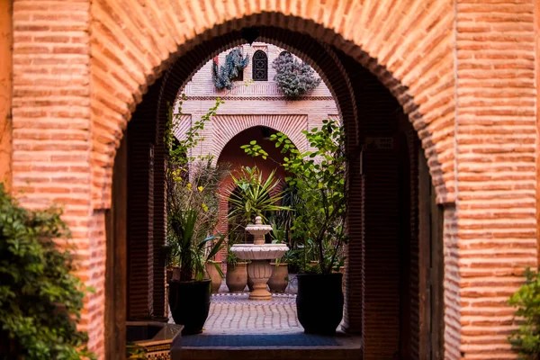 Marrakech Marruecos Febrero 2018 Arquitectura Del Antiguo Barrio Medina Marrakech —  Fotos de Stock