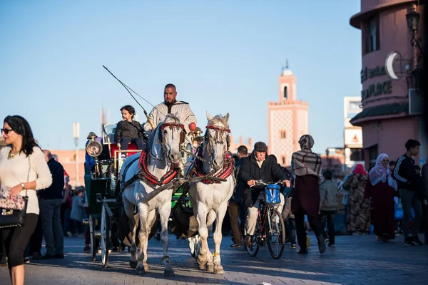 Marrakesh Morocco February 2018 Carriages Streets Marrakesh Serve Tourist Tours — ストック写真