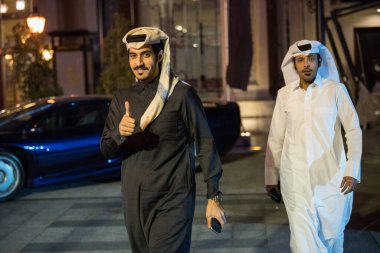 Doha, Katar-Şubat 01.2020: Katar takımı tarafından yapay Pearl Adası 'nda 