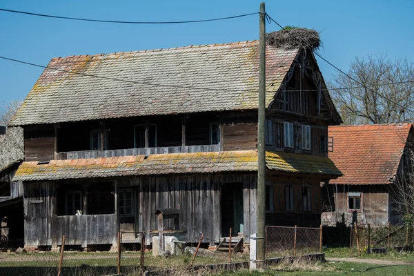 Croacia Abril 2022 Casa Madera Tradicional Muy Antigua — Foto de Stock