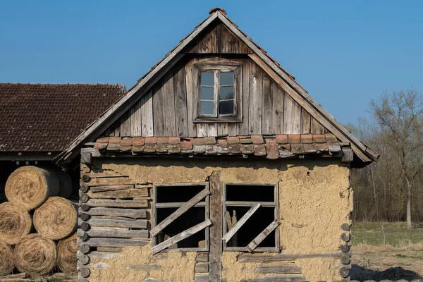 Croatia April 2022 Very Old Traditional Wooden House — Stock Photo, Image