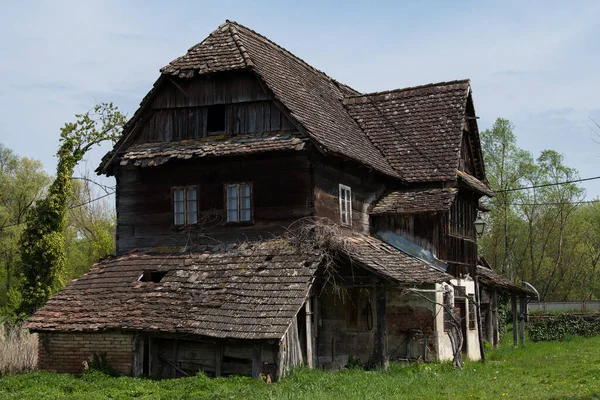 Croatia April 2022 Very Old Traditional Wooden House — Stockfoto