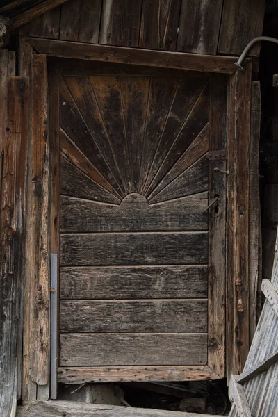 Croatia April 2022 Old Wooden Rustic Doors Rural Home Wall — Fotografia de Stock
