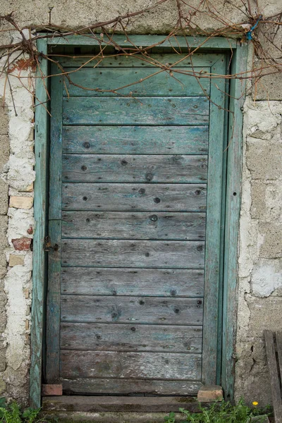 Croatia April 2022 Old Wooden Rustic Doors Rural Home Wall — Fotografia de Stock
