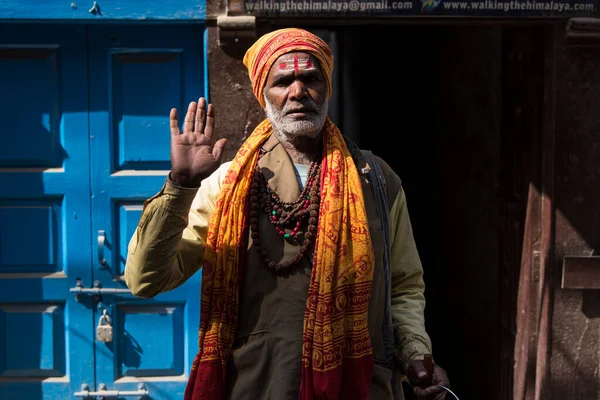 Kathmandu Nepal April 2022 Sadhu Indian Holymen Street Kathmandu Capital — Foto de Stock