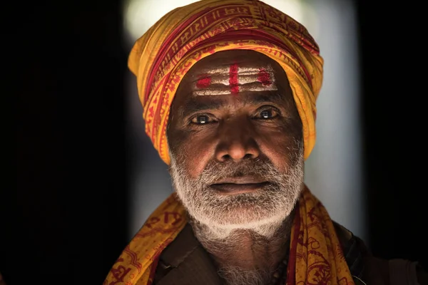 Kathmandu Nepal April 2022 Sadhu Indian Holymen Street Kathmandu Capital — стоковое фото