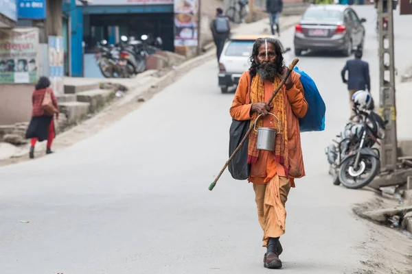 2022年4月20日 尼泊尔首都加德满都街头的Sadhu Indian Holymen — 图库照片