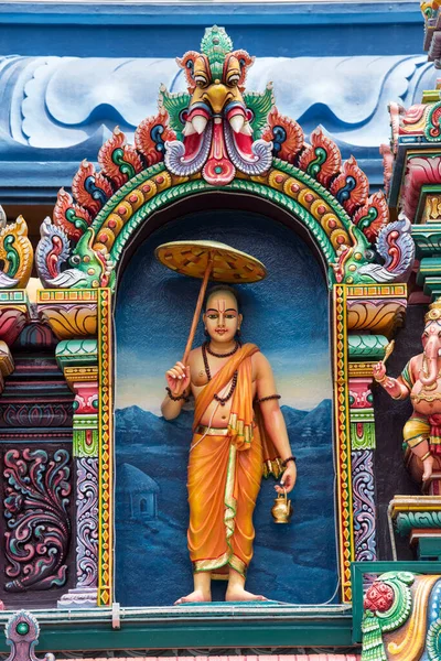 新加坡市 2019年9月8日 克里希南寺 Sri Krishnan Temple 是新加坡的一座印度教寺庙 建于1870年 2014年作为新加坡的国家纪念碑在政府公报上刊登 — 图库照片